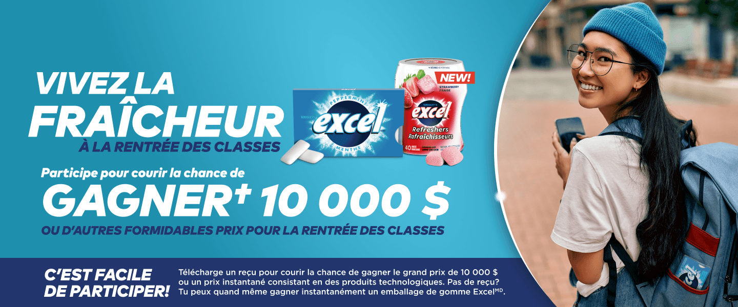 Achetez un paquet de Excel® et courez la chance de gagner une expérience de concert d’une valeur pouvant atteindre 15 000 $